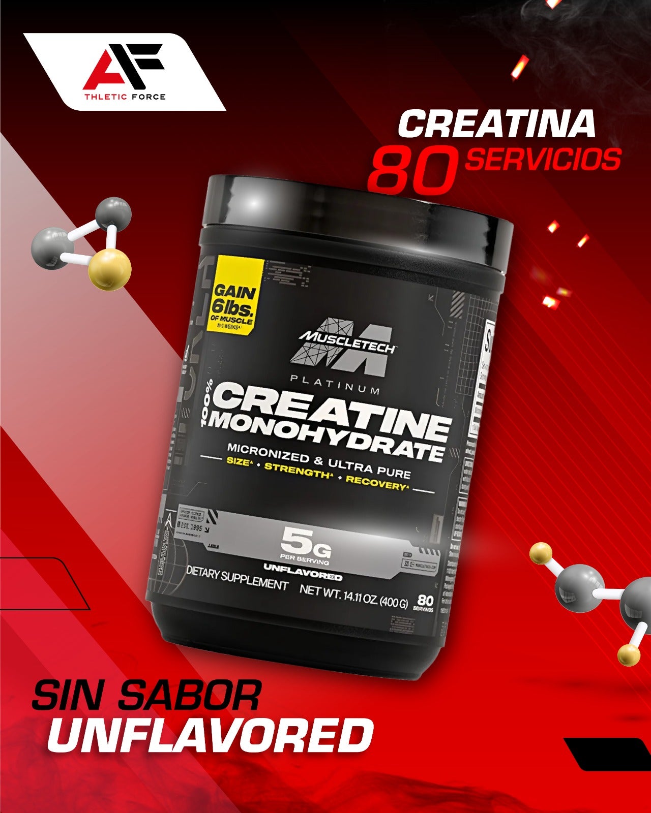 CREATINA PLATINUM 80 SRV MUSCLETECH